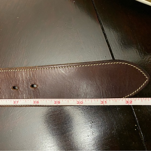 DKNY Brown Leather Belt with Gold Buckle - Picture 9 of 13